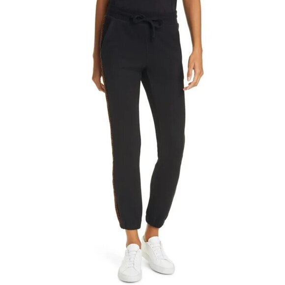 Rails Women Joggers Pants XS Black Kingston Side Stripe Velvet Pull On - Picture 1 of 12